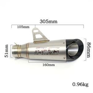 Tubo de <span class=keywords><strong>Escape</strong></span> para motocicleta de 51mm, proyecto CNC de acero para Scooter Universal para Suzuki GSR 600 R6 BWS 125 ER6N GY6 <span class=keywords><strong>Z900</strong></span> - Product Image 6