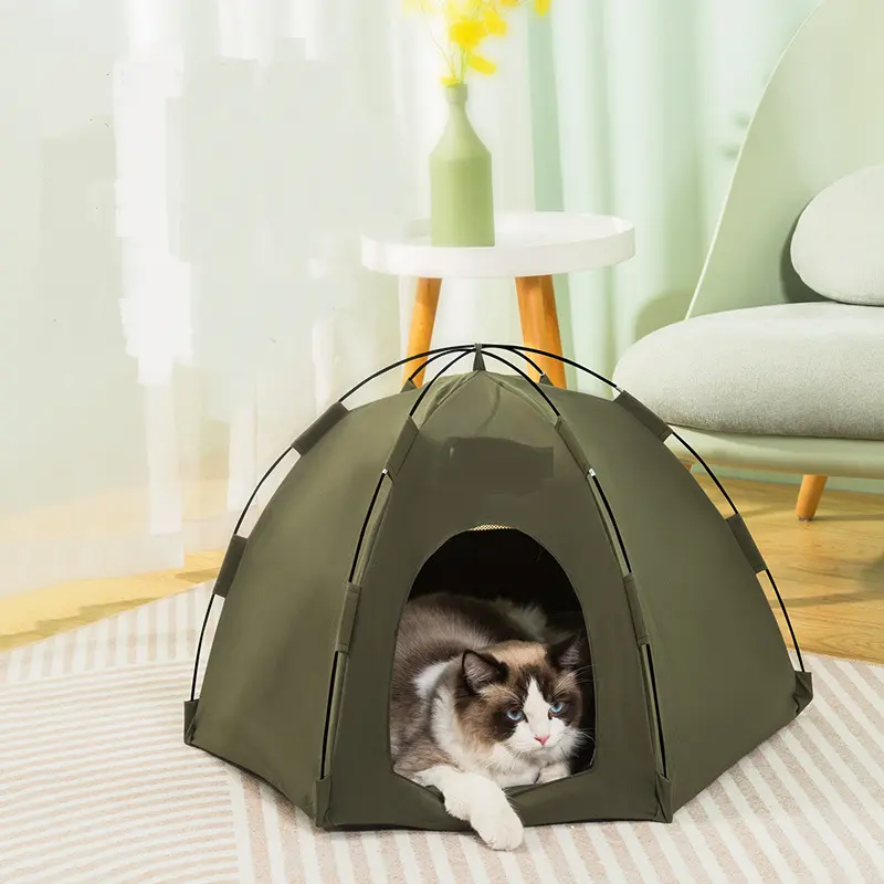 2024 Hot Sell Accesorios Para Mascota 'S Al Burgemeester Duurzame Grote Zachte Huisdierenproducten Kattenbed Huisdier Tent Huishond Tipi