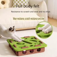 Jouet pour chat écologique classique et simple en feutre et plastique, avec labyrinthe à balles et trous, design anti-ennui et anti-anxiété, pour stimuler votre chat