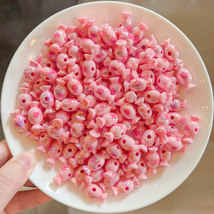 Acrílico Color sólido estrellas caramelo agujero recto adornos accesorios para el cabello DIY hecho a mano semiacabado Material de cuerda para el cabello - Product Image 4