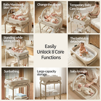 Table à langer pliable multifonctionnelle Vsuch, station de change pour bébé réglable avec étagère de rangement