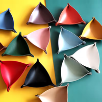Panier en cuir plié avec poignée petite boîte de rangement décorative pour la maison et le bureau pour les bijoux et la salle de bain avec des plateaux pliables