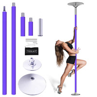 Barre de danse abdominale en acier, noire, en silicone antidérapant, rotative, portable, accessoire de danse pour la maison