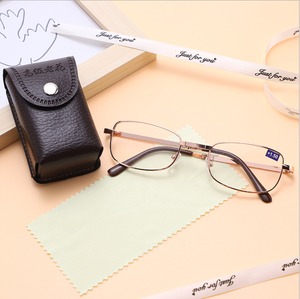 <strong>Floding</strong> Reading Glasses With case High Quality Metal Reading Glasses Men Women Blue Light Reading Eyewear in Stock - Product Image 2