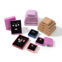 Boîte de rangement pour bijoux en papier marbre bleu imprimé sur mesure Petite boucle d'oreille Long collier Bracelet Bague Boîte cadeau pour bijoux avec logo en mousse