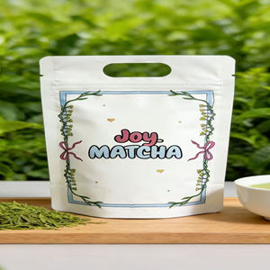Custom Zipper Sachet Packaging Stand Up Pouches <b>Food</b> Grade Snack Bag Matcha <b>Powder</b> Packaging With Hole - Product Image 1
