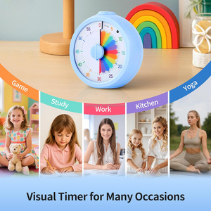 Temporizador Visual de 60 Minutos para Niños con Volumen Ajustable, Herramientas de Gestión <span class=keywords><strong>del</strong></span> Tiempo con Diseño de Arcoíris y Funcionamiento Silencioso - Product Image 6