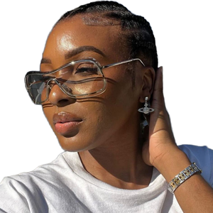 Pulinsi Women's Frameless Sunglasses Outdoor Cool Metal <b>Sunscreen</b> Fashionable UV400 AC Lenses - Product Image 1