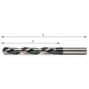 Broca Helicoidal Cilíndrica Fervi Twist para Perforación de Metal, Acabado Liso, Longitud L, Diámetro I, Hecho en Italia - Product Image 2