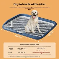 Toilette pour chien durable, simple, extra large, en PP, avec dessus plat, clôture haute anti-éclaboussures, support d'urinoir, parfum original pour animaux de compagnie
