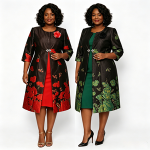 Nouvelle robe décontractée grande taille pour femme, ensemble deux pièces, idéale pour l'église - Product Image 1