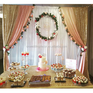 휴대용 무대 커튼 원단 웨딩 교회 배경 장식 웨딩 무대 세트용 - Product Image 2