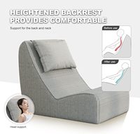 Fauteuil pouf géant en forme de L moderne pour adultes, en velours côtelé, avec support dorsal inégalé, oreiller de nuque amovible, confortable