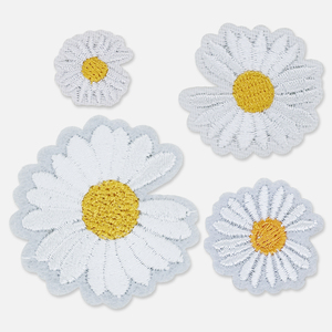 Parche Bordado de Flores, Parches de Bordado de Margaritas Blancas para Coser o Planchar en Ropa Personalizada - Product Image 2