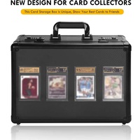 Boîte de rangement pour cartes à collectionner en aluminium durable avec fenêtre en acrylique transparente, étui de protection anti-poussière et résistant à l'eau