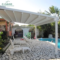 Système d'ombrage en tissu exclusif - Toit rétractable imperméable, aluminium avec finition thermolaquée, qualité resort