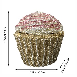 Sac à main de soirée chic pour femme, orné de strass et de cristaux, idéal pour les banquets et dîners - Product Image 6