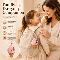 Porte-clés en peluche Anime Ice Cream, en polyester doux et rembourré de coton PP, taille 11-30 cm, pour sacs et cadeaux, enfants, adultes, unisexe, occasions de fête