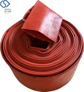 Heavy Duty High Pressure Brown PVC Water Discharge Layflat Pipe Hose with Couplings