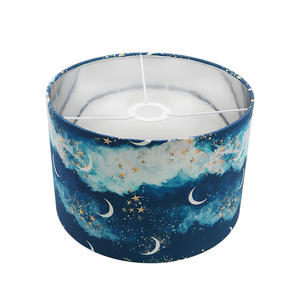 Novità pianeta <span class=keywords><strong>blu</strong></span> comodino lampada lampadari in tessuto paralume cerchio per bambini camere da letto - Product Image 1