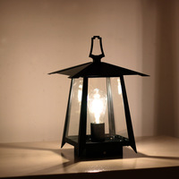 Lampe pilier vintage en fer galvanisé étanche IP65 AC pour extérieur, avec verre transparent, pour villa, cour, jardin, allée, terrasse