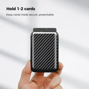 Sarung dompet penyangga kartu magnetik serat karbon asli modis kualitas tinggi untuk ponsel iphone 15 14 13
