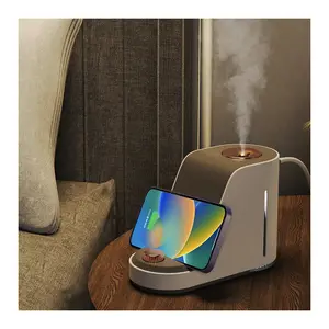Humidifier Bedroom with Wireless Charging Phone Stand Night light 380ML Water Tank Easy Clean Office Desk Humidifier