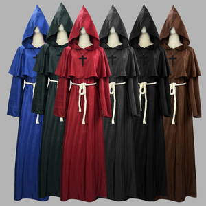 Disfraz Medieval Premium <span class=keywords><strong>de</strong></span> Halloween para Cosplay, Túnica <span class=keywords><strong>de</strong></span> Monje, Fraile, Mago, Sacerdote, Vestido para Representaciones Escénicas - Product Image 1
