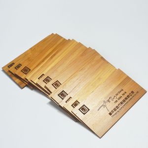 Bamboo Business Cards Engraved With Qr Code Modern Simple Design For Office Use - Product Image 4