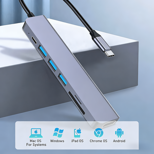 7 in <span class=keywords><strong>1</strong></span> USB C HUB Type C Docking Station 4K HDMI PD ที่ชาร์จ SD TF อ่านการ์ดสำหรับแล็ปท็อปแท็บเล็ตโทรศัพท์คอนโซลเกมสวิตช์ - Product Image 2