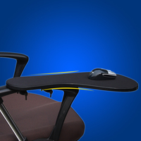 BL OK010S Support de clavier de chaise à mouvement complet bureau d'ordinateur portable + tapis de souris carré + pince de bras de chaise coude Support de poignet tapis de souris