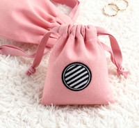 Gros Logo Personnalisé Grande Pochette De Luxe Soie Coton Mélange Rose Couleur Sac Cadeau pour Emballage De Marque Événement D'entreprise