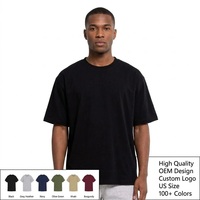 T-shirt Homme Premium Oversize à Épaules Tombantes Coupe Boxy Lourd Col Rond Design Personnalisé OEM Streetwear Haute Qualité