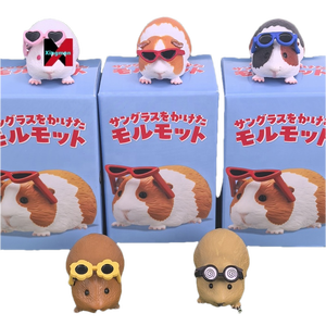 Figurines de cobayes portant des lunettes de soleil, modè<span class=keywords><strong>le</strong></span> de rat néerlandais mignon, décoration, 5 styles, boîte aveugle, artisanat en plastique - Product Image 1