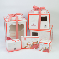 Boîte d'emballage florale pour gâteaux de fête pour la Fête des Mères, boîte cadeau de dessert haut de gamme avec logo imprimé, taille personnalisée pour anniversaire