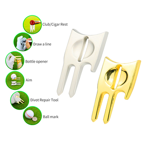 Vente en gros : Outils de golf multifonction 6 en 1, fourches de golf, outil de réparation de marqueurs de terrain de golf, outils de réparation de divots - Product Image 1