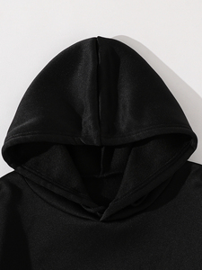 <span class=keywords><strong>Pull</strong></span>-over décontracté en <span class=keywords><strong>maille</strong></span> à manches longues avec cordon de serrage, imprimé respirant pour femmes, couleur unie, noir, pour l'hiver/le printemps - Product Image 3