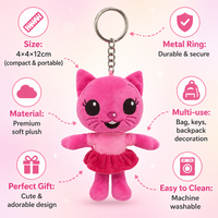 Porte-clés en peluche chat rose mignon, animal en peluche doux, breloque pour sac à dos, sac à main, clés, mini pendentif Kawaii, cadeau, poupées en peluche