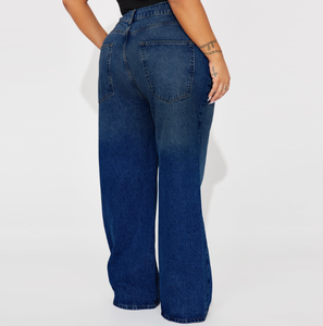 Vendita Diretta dalla Fabbrica Jeans da <span class=keywords><strong>Donna</strong></span> Personalizzati a Gamba Dritta e Vita Alta, Vestibilità Comoda, Stile Classico Baggy - Product Image 2