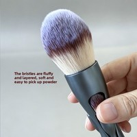 Premium Magnetisches 4-in-1 Synthetikfaser-Make-up-Pinsel-Set mit Kunststoffgriffen für Puder, Rouge, Lidschatten und Angelpinsel