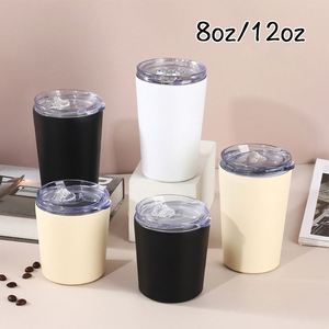 Custom logo 8oz 12oz <b>Coffee</b> Cup With Lid Double Wall Insulated Stainless Steel <b>Coffee</b> Mug Thermal Tumblers Tea Milk Cup - Product Image 4