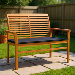 Banc de jardin en teck massif 2 places, mobilier de patio extérieur durable, design moderne et contemporain - Product Image 2