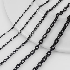 สร้อยคอและกำไลข้อมือสแตนเลสสตีลสีดำแบบโซ่โรโล่สไตล์ฮิปฮอป ขนาด 1.6/ 2.4/ 3/ 4/ 5 มม. เครื่องประดับ ของขวัญคริสต์มาส - Product Image 1