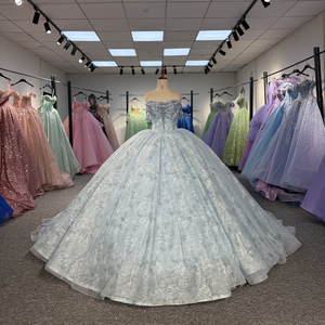 ชุดราตรียาวลายดอกไม้มีหางและไข่มุกของ6813 jancember - Product Image 2