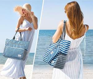 Sac de plage en toile personnalisé avec initiales, échantillon gratuit, sac cadeau monogramme pour femmes, sac de shopping en toile haute capacité - Product Image 2