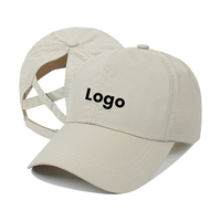 Op maat gemaakte logo gym paardenstaart pet met logo baseball caps voor dames met geborduurd logo meisjes snel drogende sport pet met paardenstaart opening
