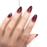 XS/S/M 30 pièces pointes d'ongles rouges dégradées couverture complète forme d'amande courte brillant rouge ongles artificiels conseils presse sur les ongles fournisseur