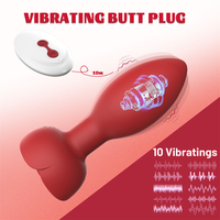 Jouet anal en forme de rose, 10 modes de vibration, télécommande, ABS+Silicone, étanche IPX7, rechargeable, masseur anal pour homme