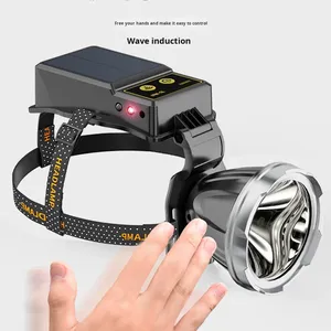 Banco de energía solar portátil 1000 lúmenes cabeza móvil linterna inalámbrica emergencia Usb <span class=keywords><strong>recargable</strong></span> faro - Product Image 3