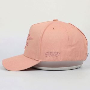 New Style Factory Directly Sell 5 Panel Female Structured 100 % Cotton Baseball Hat, 3D Embroidered <b>Pink</b> Women Ponytail Dad Hat - Product Image 3